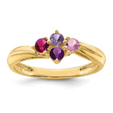 14k Genuine 4 Stone Mother's Ring - 7 / Genuine